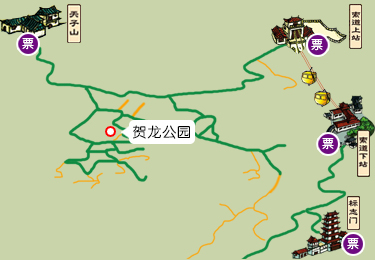 天子山索道导览图